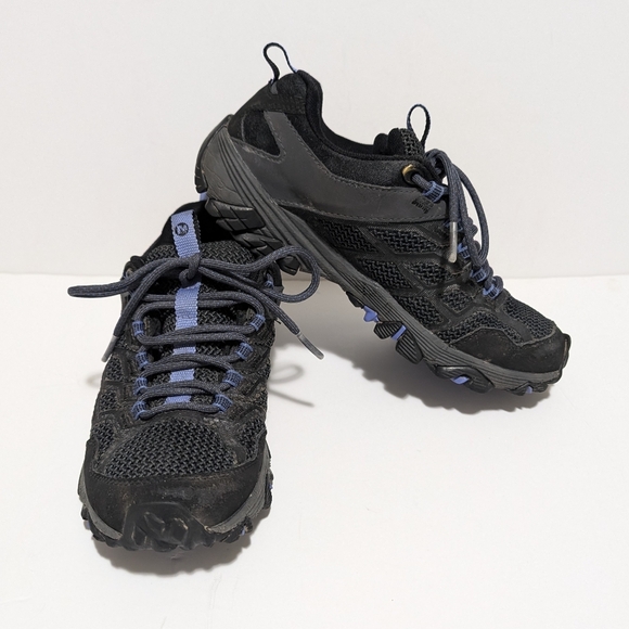 Merrell Shoes - Merrell Moab FST 2 GTX Gore-Tex Black/Granite Hiking Shoes J77448 Women's US 7